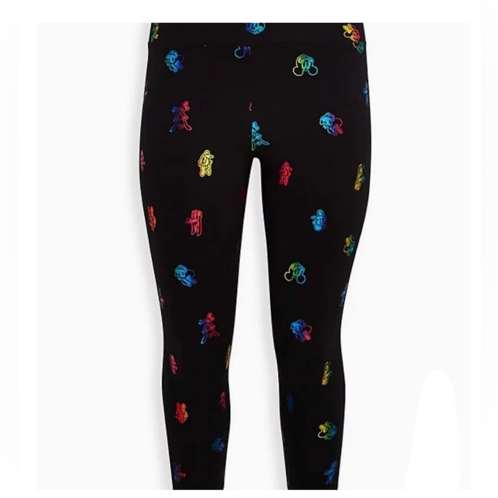 Disney 4D‎ Mickey and Friends Rainbow Crop Legging Sise 2X NWT